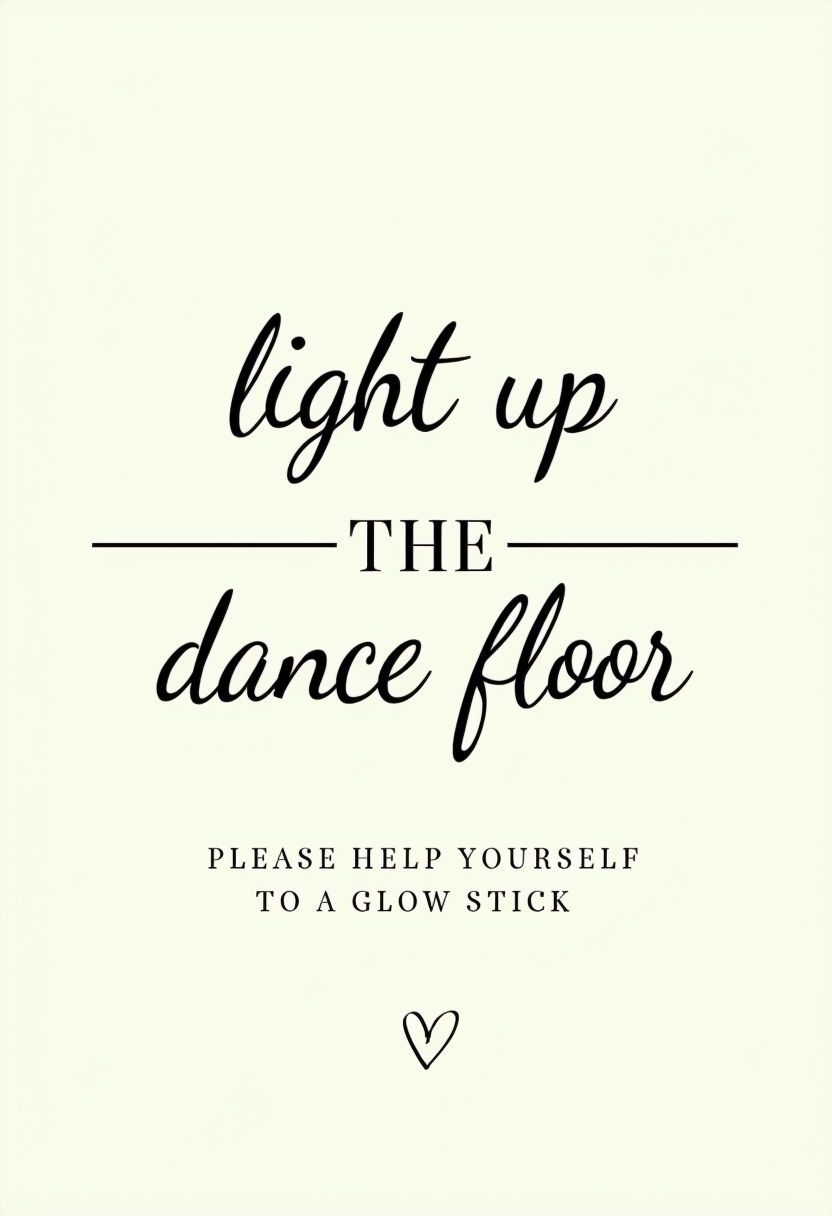 Light Up The Dance Floor Elegant Glow Stick Event Sign