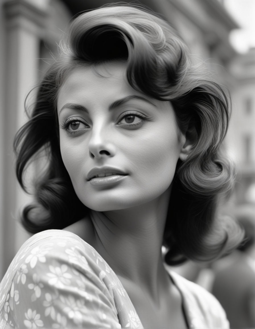 an extremely realistic photograph of a young sophia loren