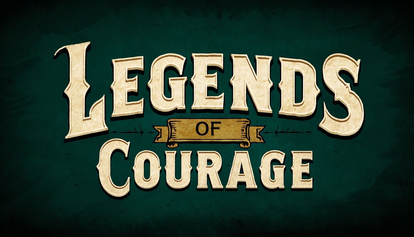 Vintage Legends of Courage Typography Design Social Media Post