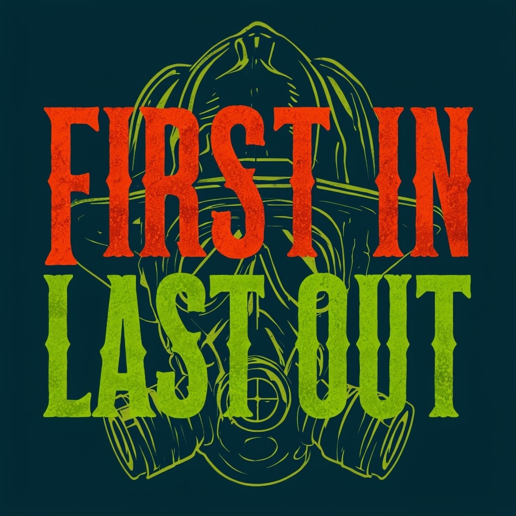 Vintage Firefighter First In Last Out Graphic T-Shirt