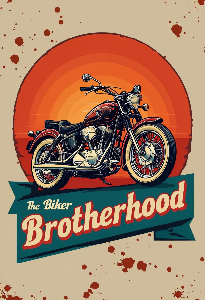 Vintage Biker Brotherhood Motorcycle Retro Poster