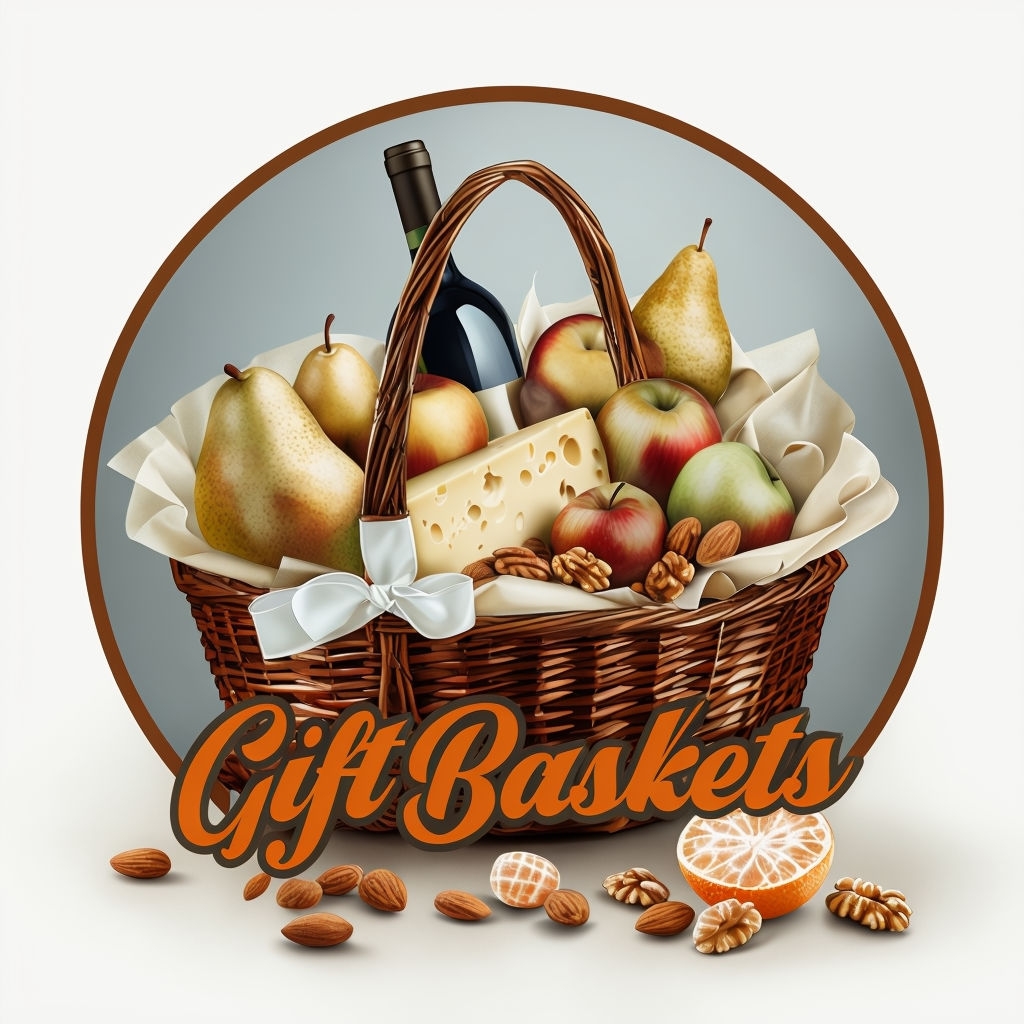 Modern Gourmet Gift Basket Logo Design with Elegant Touch