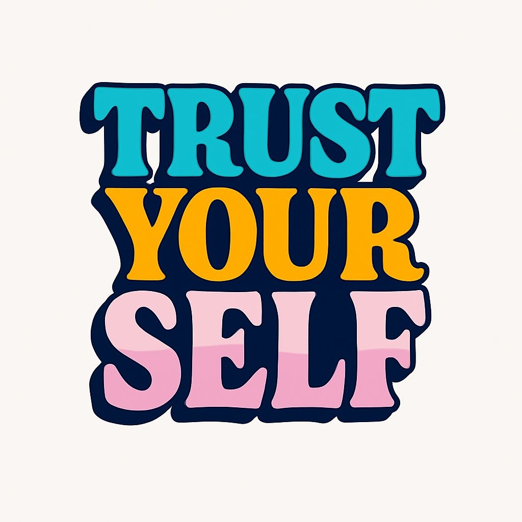 Colorful Retro Trust Your Self Motivational Mug Design