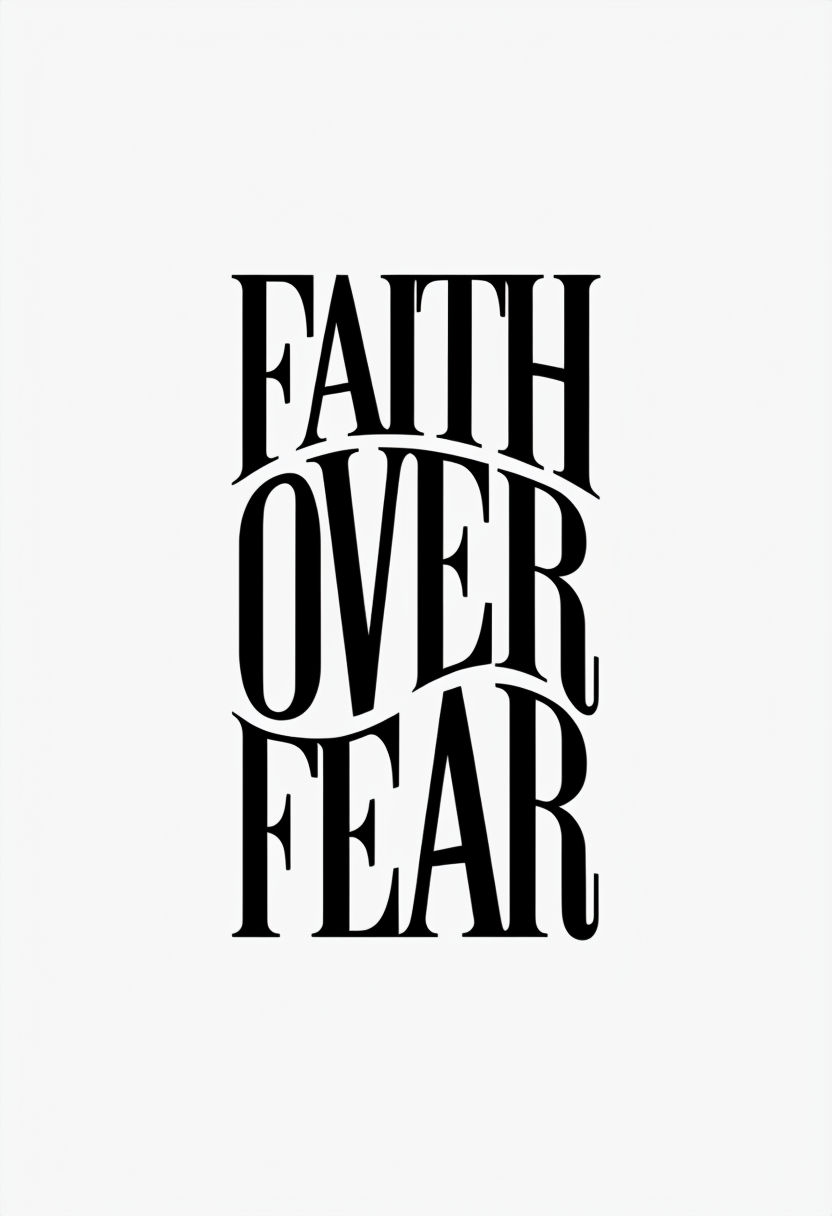 Faith Over Fear Minimalist Typography Art T-Shirt