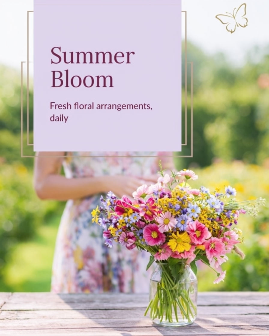 Elegant Summer Bloom Floral Arrangement Advertisement