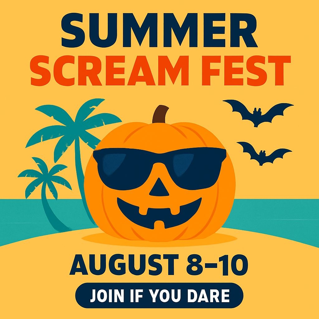 Playful Summer Halloween Pumpkin Poster for Festive Events Social Media Post