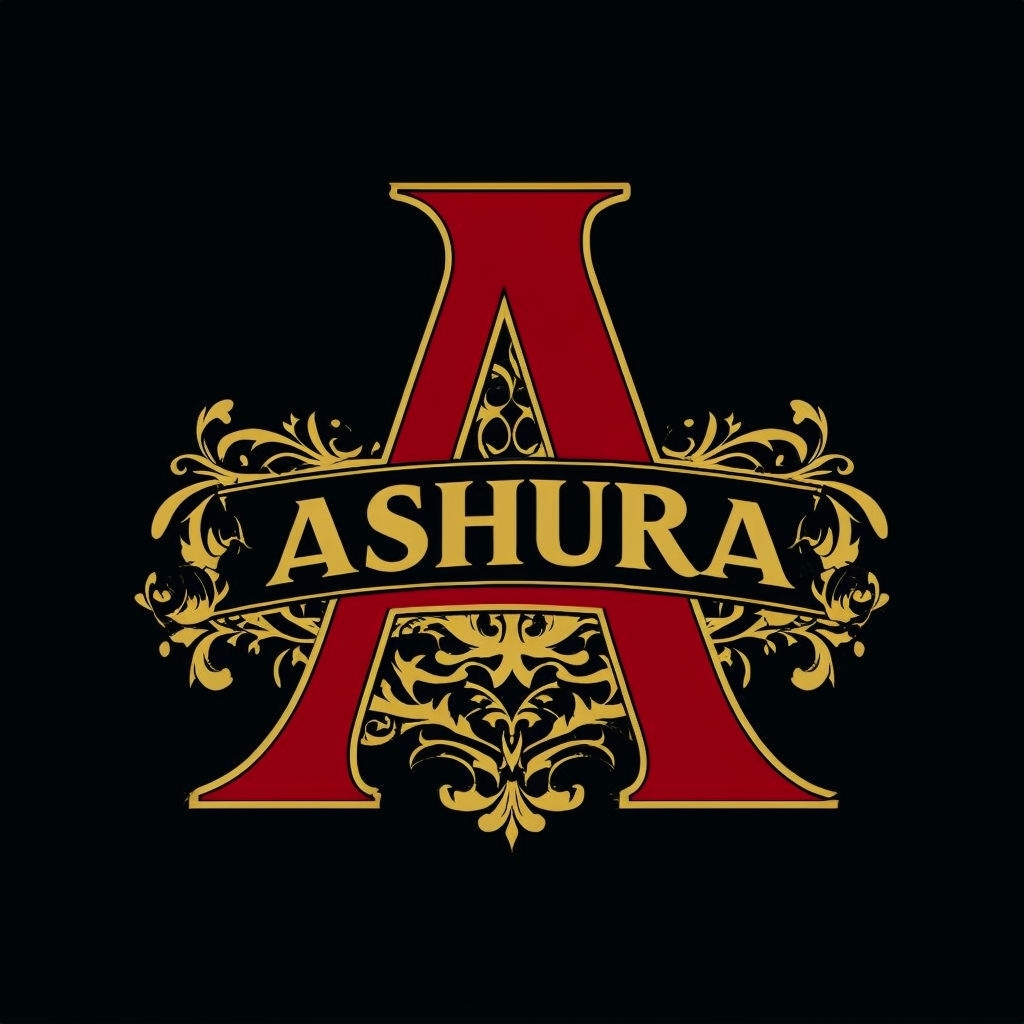 Elegant Crimson 'A' with Gold Flourishes Monogram Design