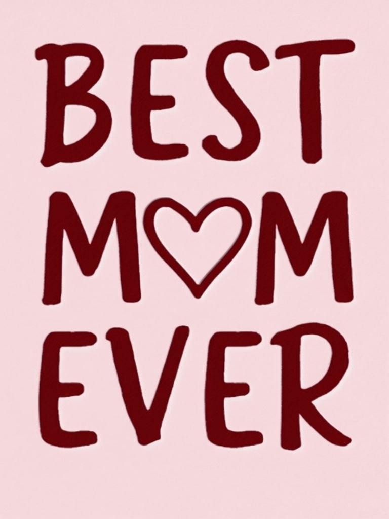Best Mom Ever Minimalist Heart Design Card