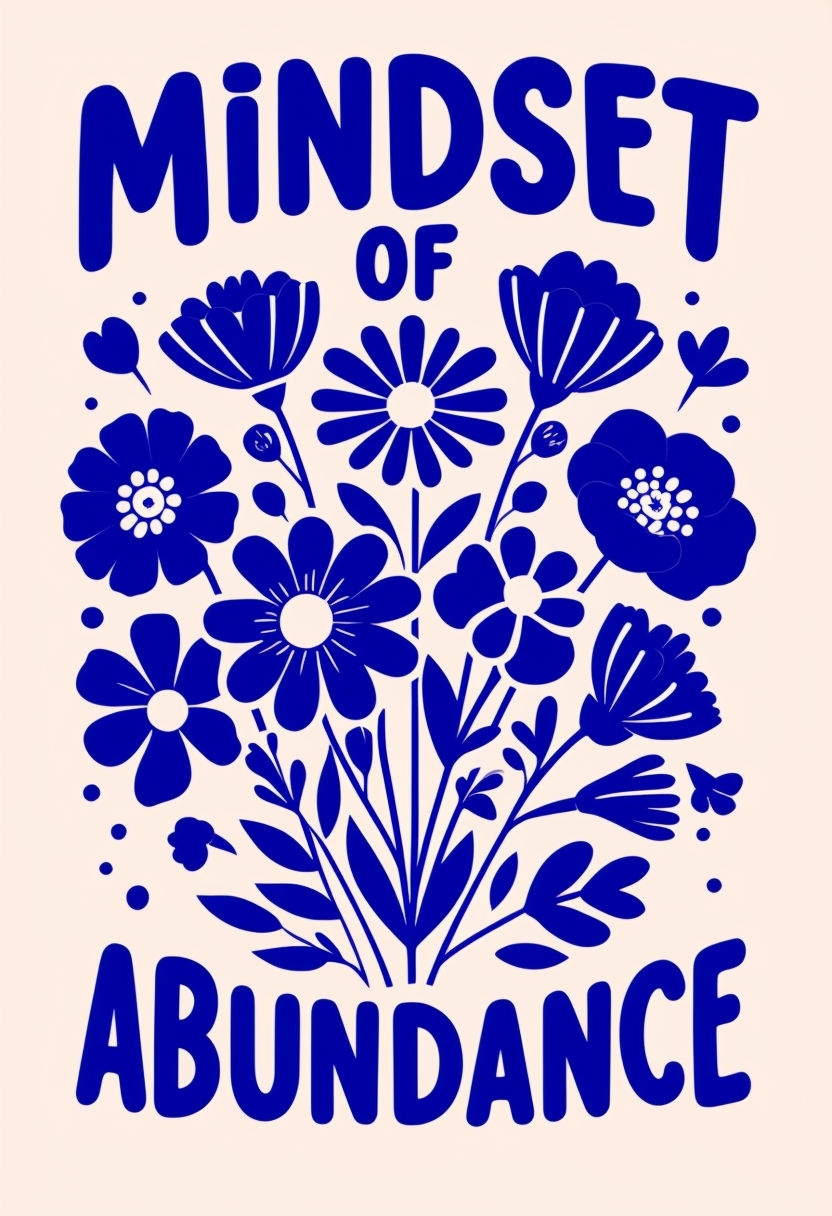 Mindset of Abundance Floral Graphic Illustration Poster