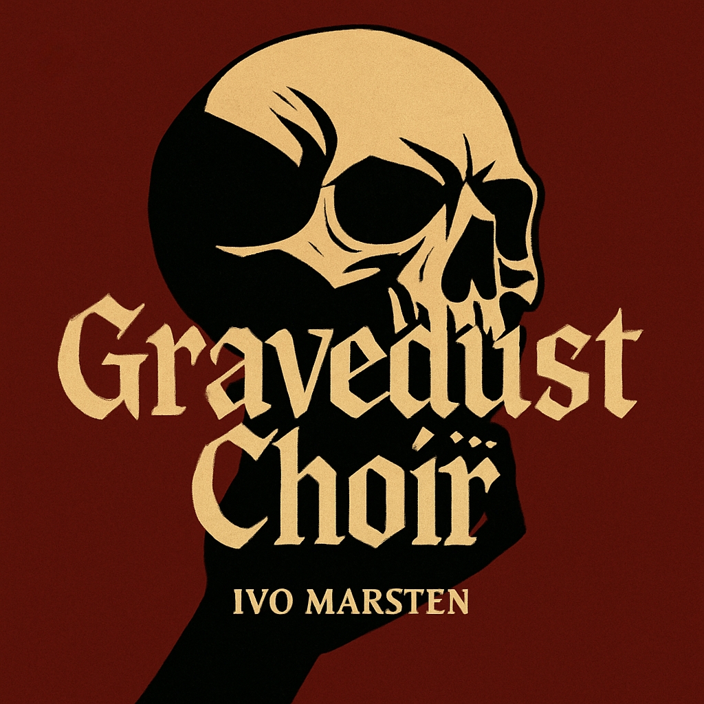 Gothic Skull Art with Gravedust Choir Text for Spotify Album Cover