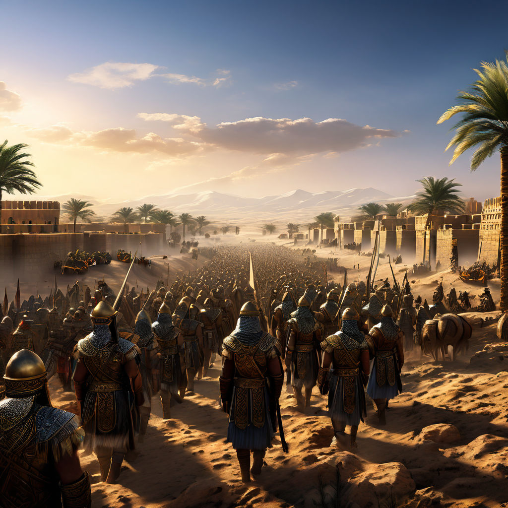 Ancient Mesopotamian kingdom median army in front of ekbatan... by ...