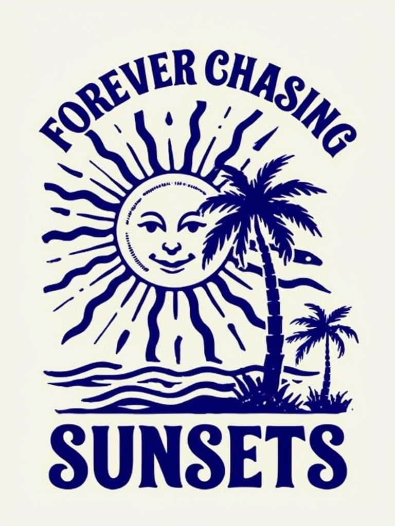Forever Chasing Sunsets with Palm Trees T-Shirt