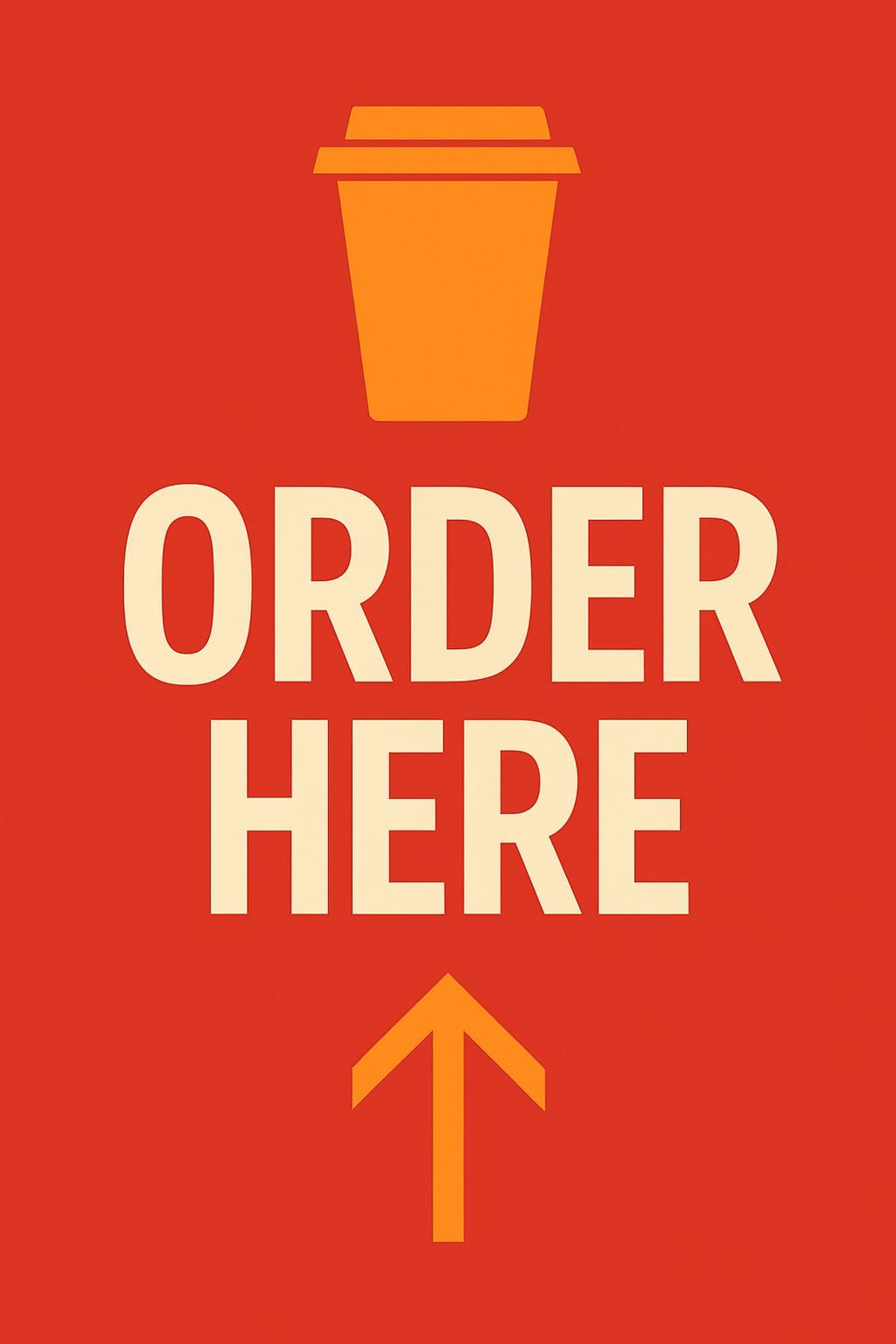 Modern Minimalist Order Here Coffee Sign Design for Events
