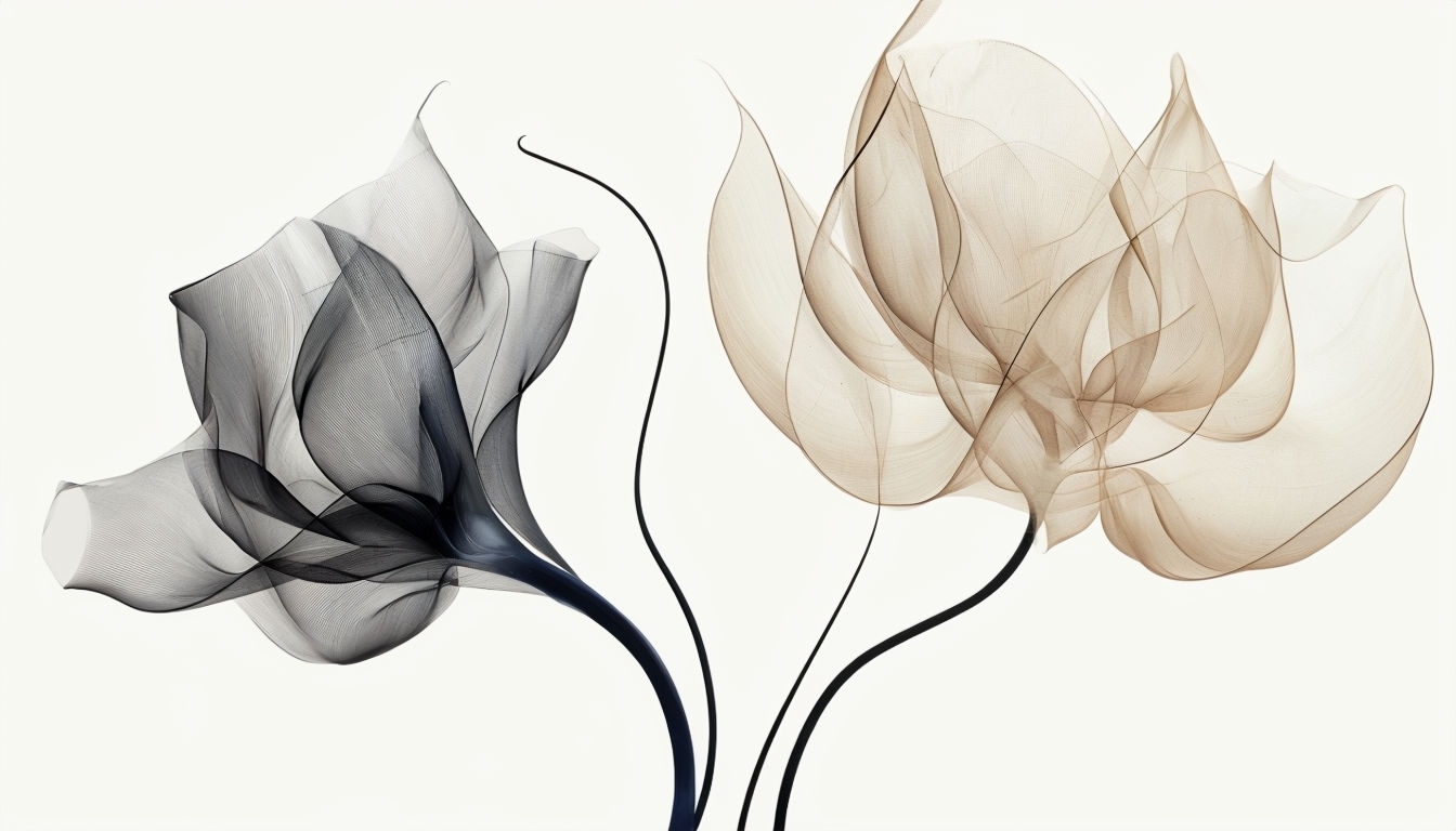 Elegant Minimalist Floral Digital Artwork for Virtual Backgrounds