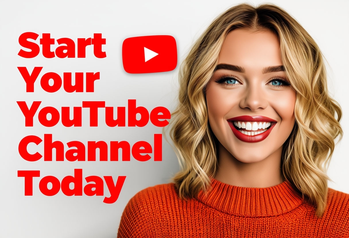 Start Your YouTube Channel Today Smiling Woman Thumbnail