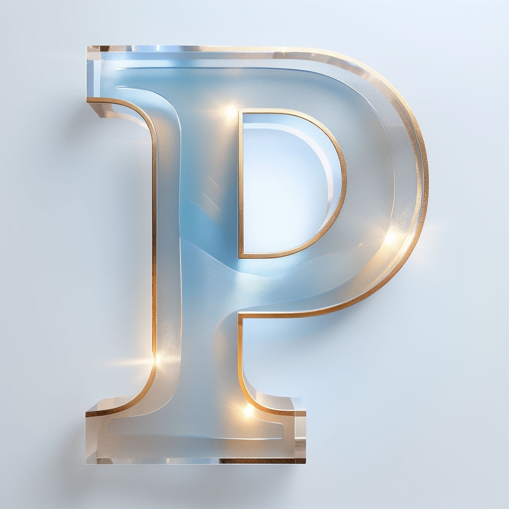 Captivating Modern Frosted Acrylic P Monogram Design