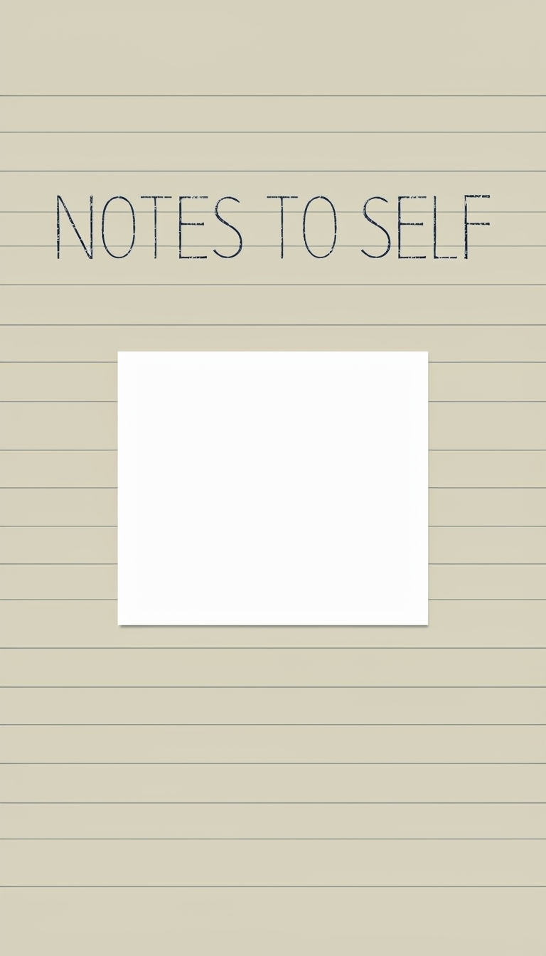 Calm Notes to Self Journal Design on Oat Milk Background Social Media Post