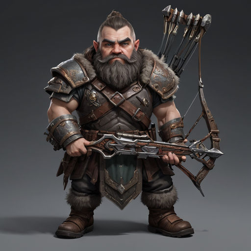 Dwarf dwarven ranger hunter crossbow theseus by Nathan Grammer - Playground