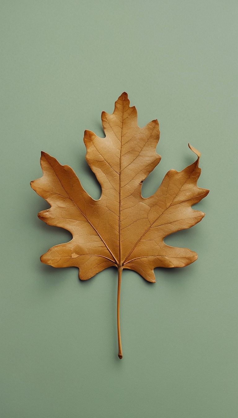 Golden-Brown Oak Leaf Minimalist Design Phone Case Cover