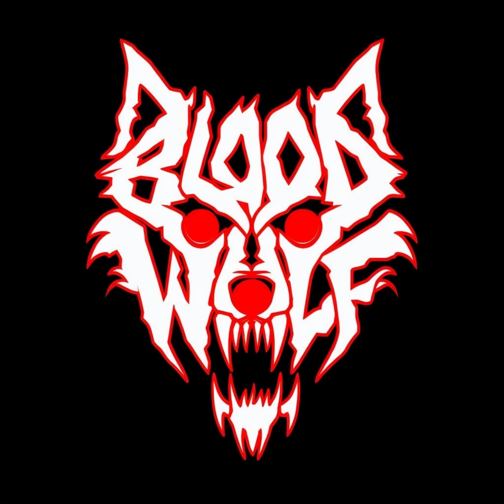 Bold Blood Wolf Graphic Design T-Shirt