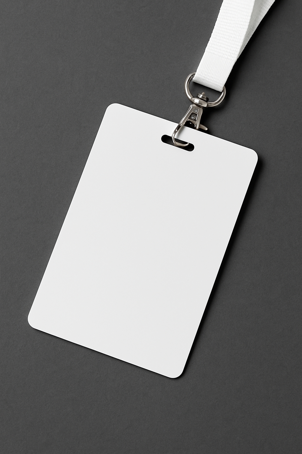 Minimalist White ID Card and Lanyard Design Mockup