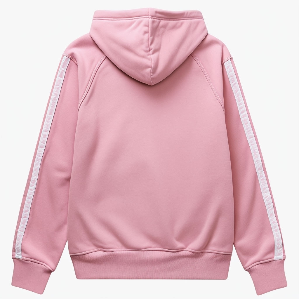 Light Pink Casual Hoodie Back View Mockup