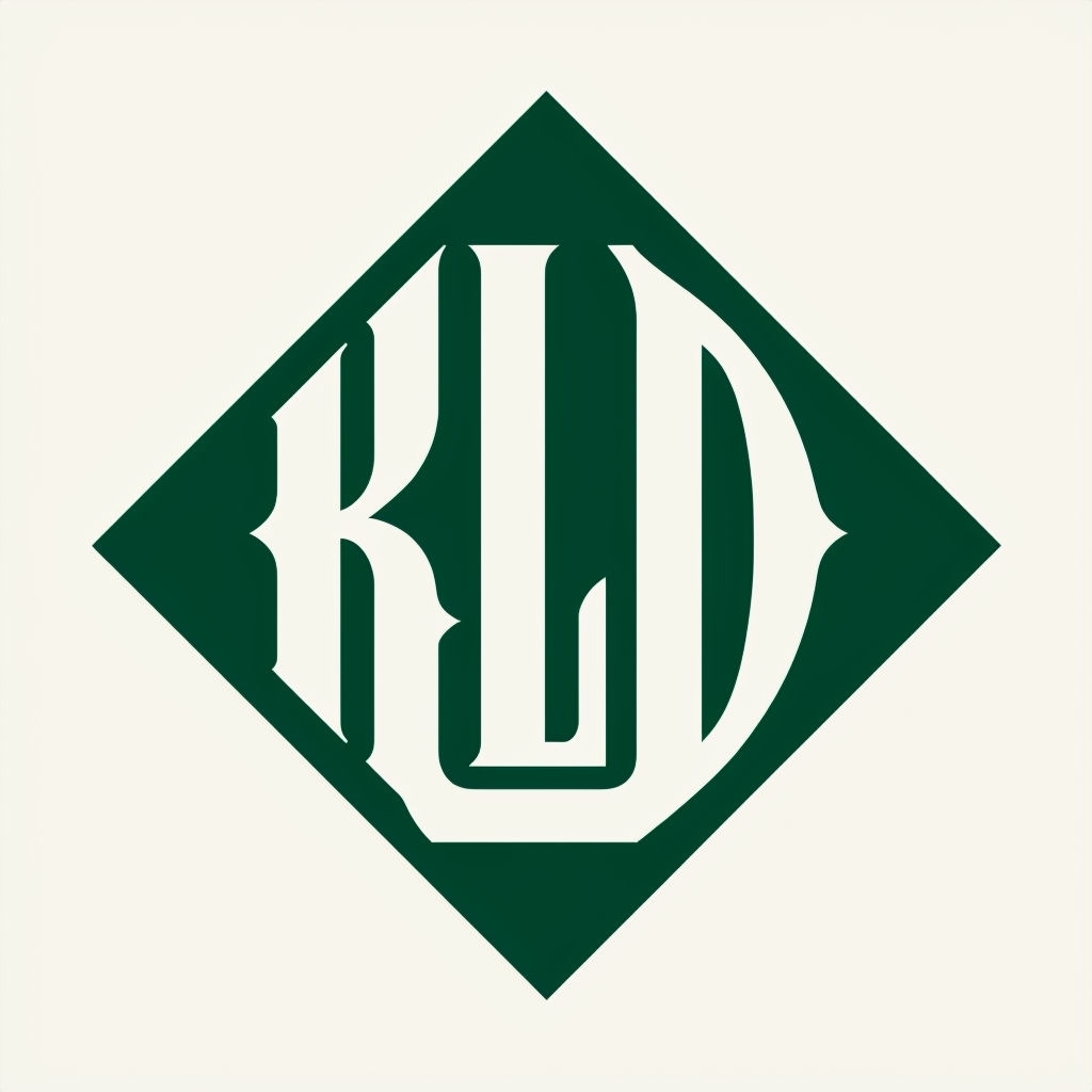 Stylish Forest Green KLD Geometric Logo Design Monogram