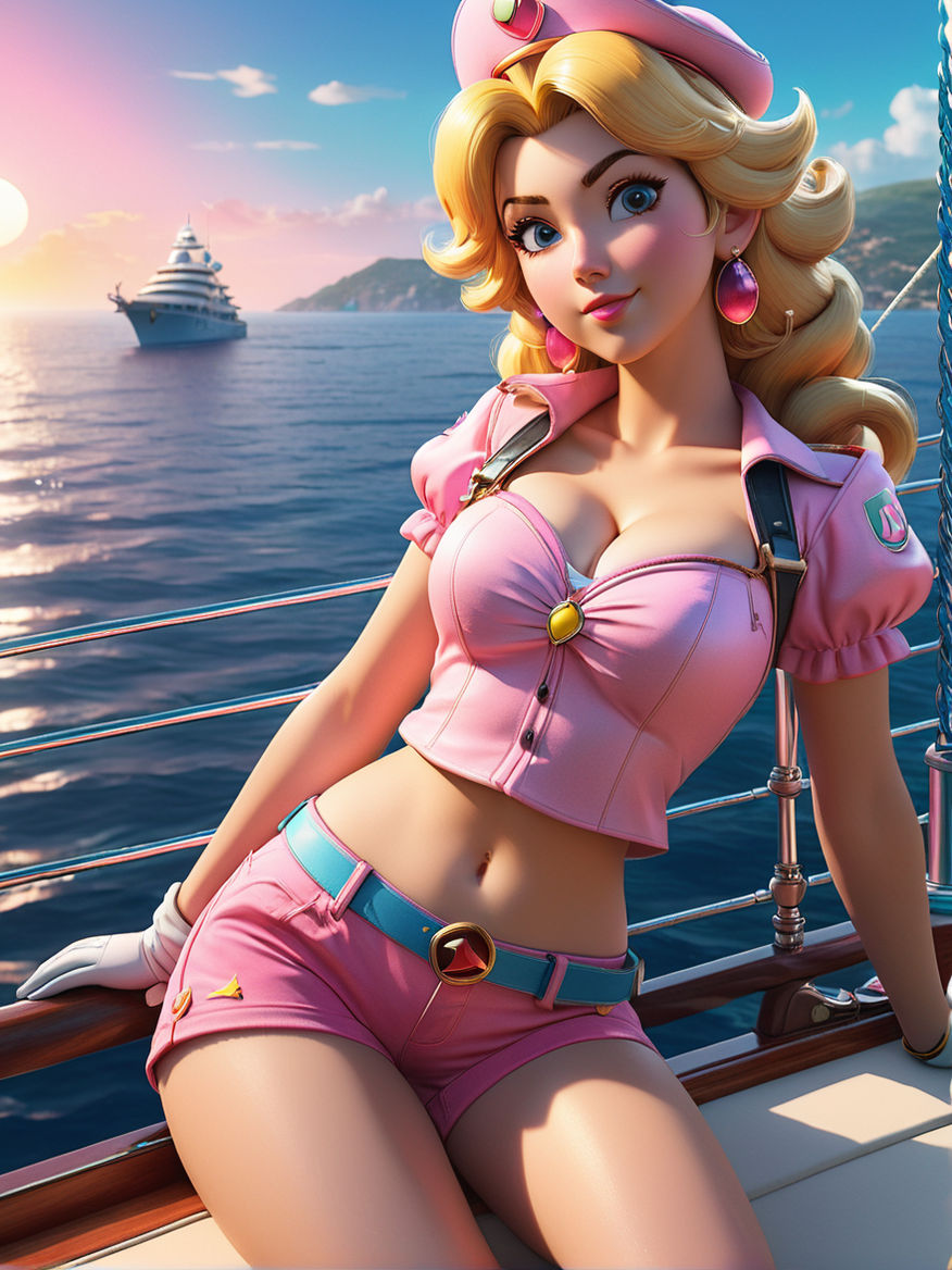 The character princess peach in a bikini