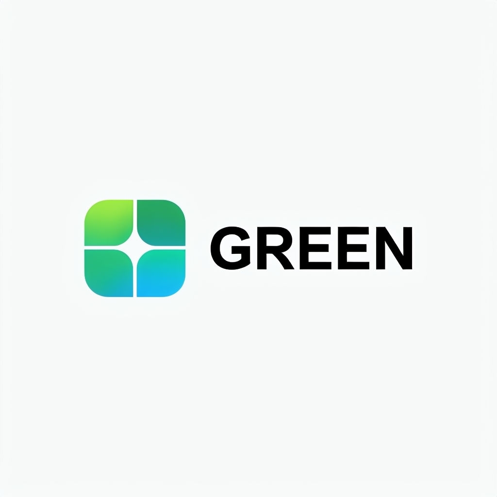 Minimalist Green and Blue Gradient Logo Design for Branding Logo