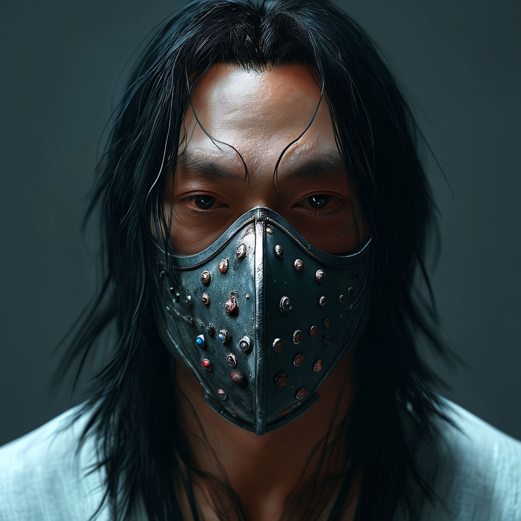 A fictional character with partially long black hair by beelzebub