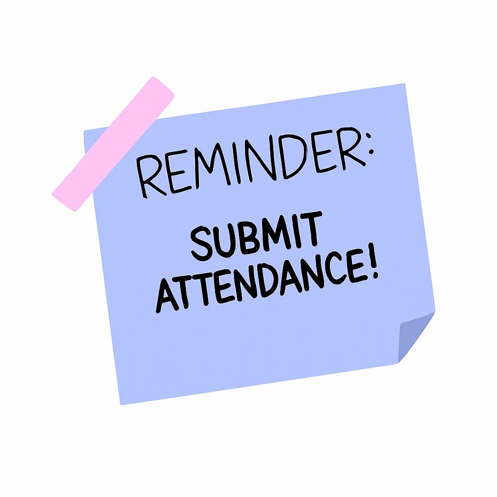 Light Blue Reminder Sticky Note with Pink Tape Sticker
