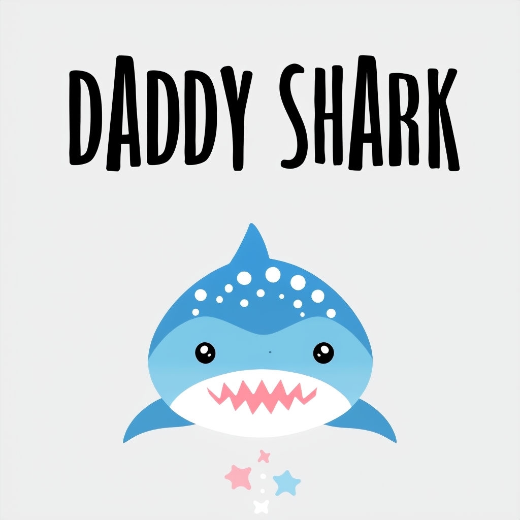 Playful Daddy Shark Cartoon Graphic Design Mug