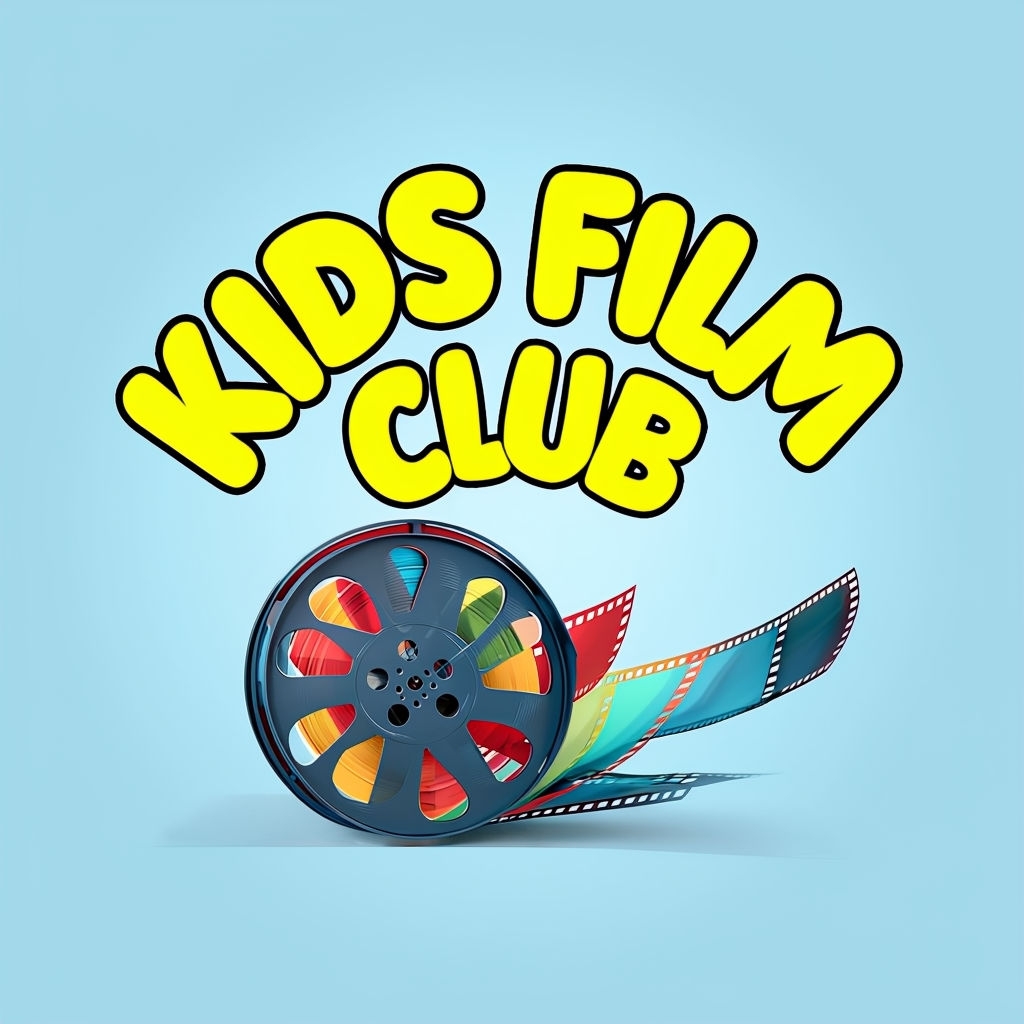 Vibrant Kids Film Club Logo with Playful Design