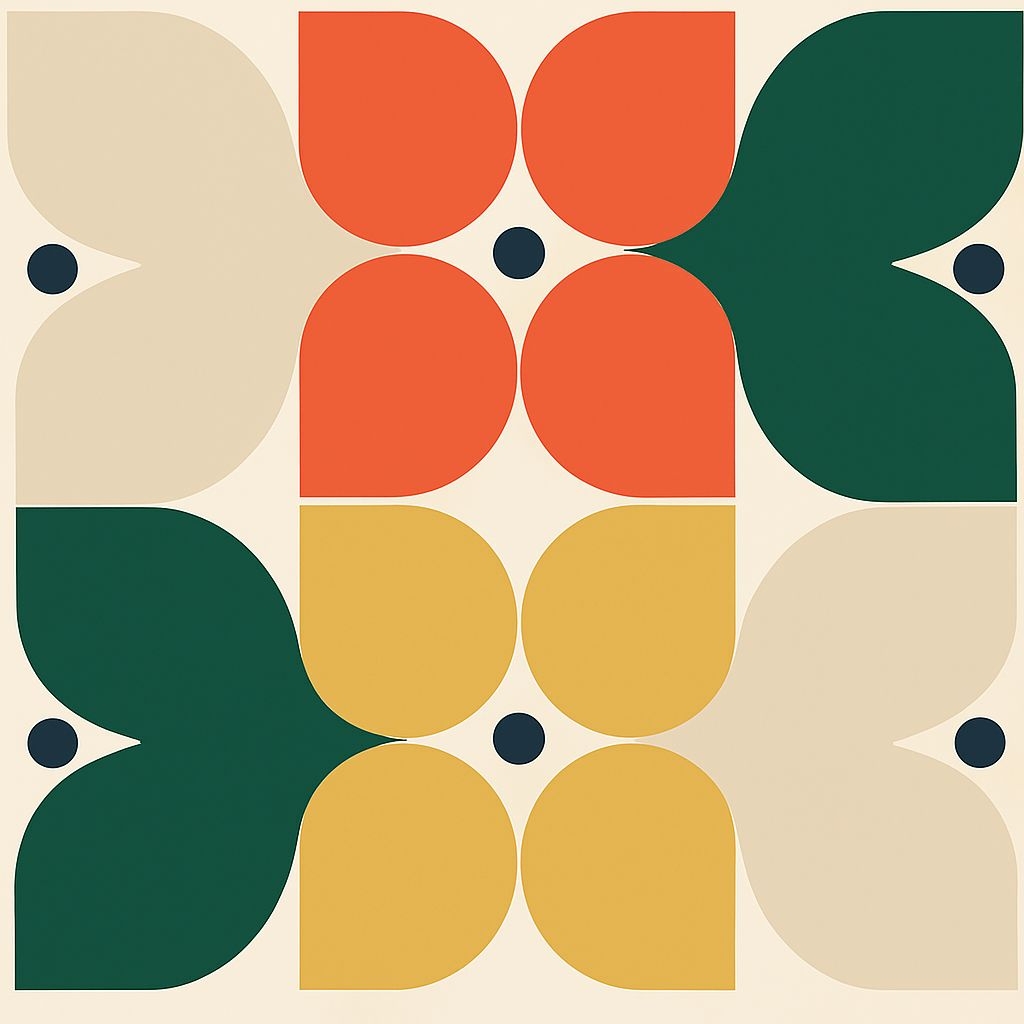 Geometric Floral Pattern with Bright Symmetrical Design Sticker