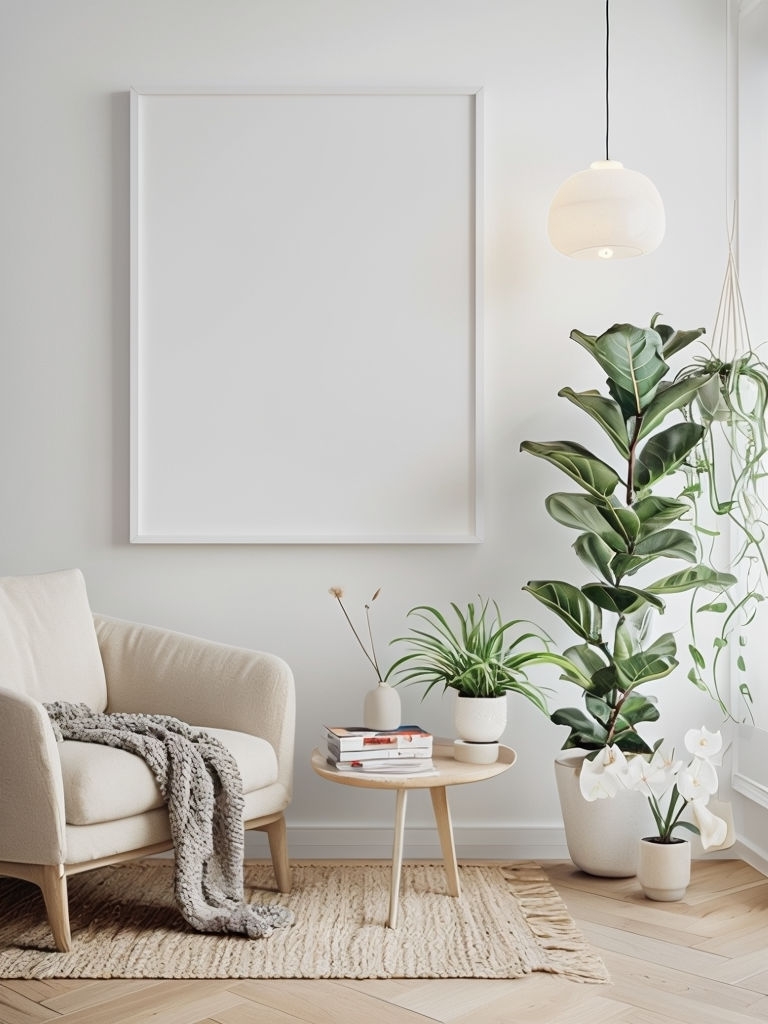 Cozy Scandinavian Interior Design with Minimalist Elements Mockup