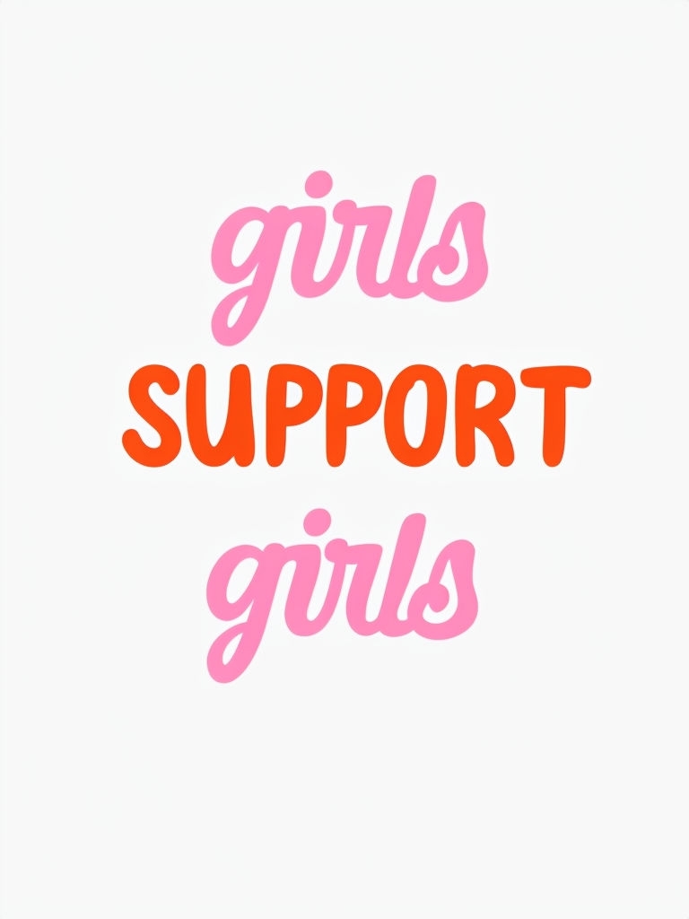 Girls Support Girls Empowering Minimalist T-Shirt