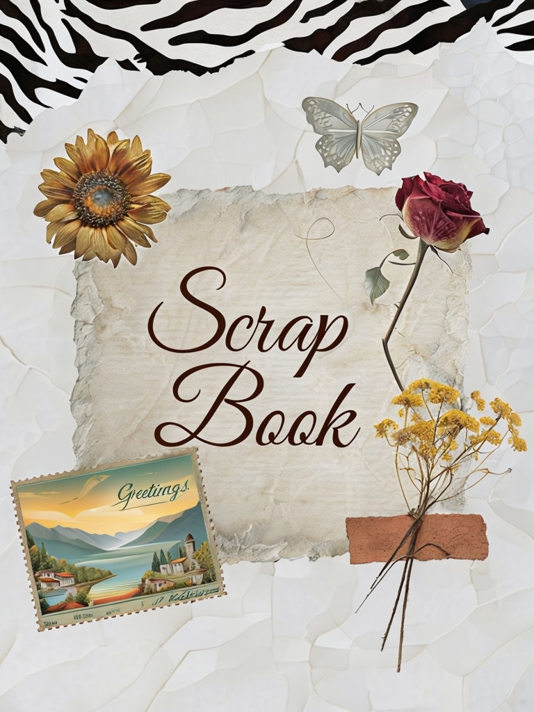 Vintage Scrapbook Design with Floral and Artistic Elements EBook Cover