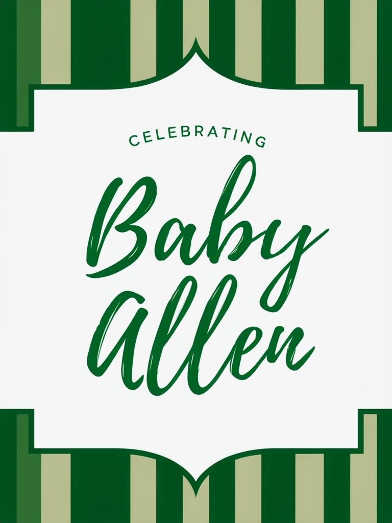 Elegant Baby Allen Celebration Graphic Design Event Sign