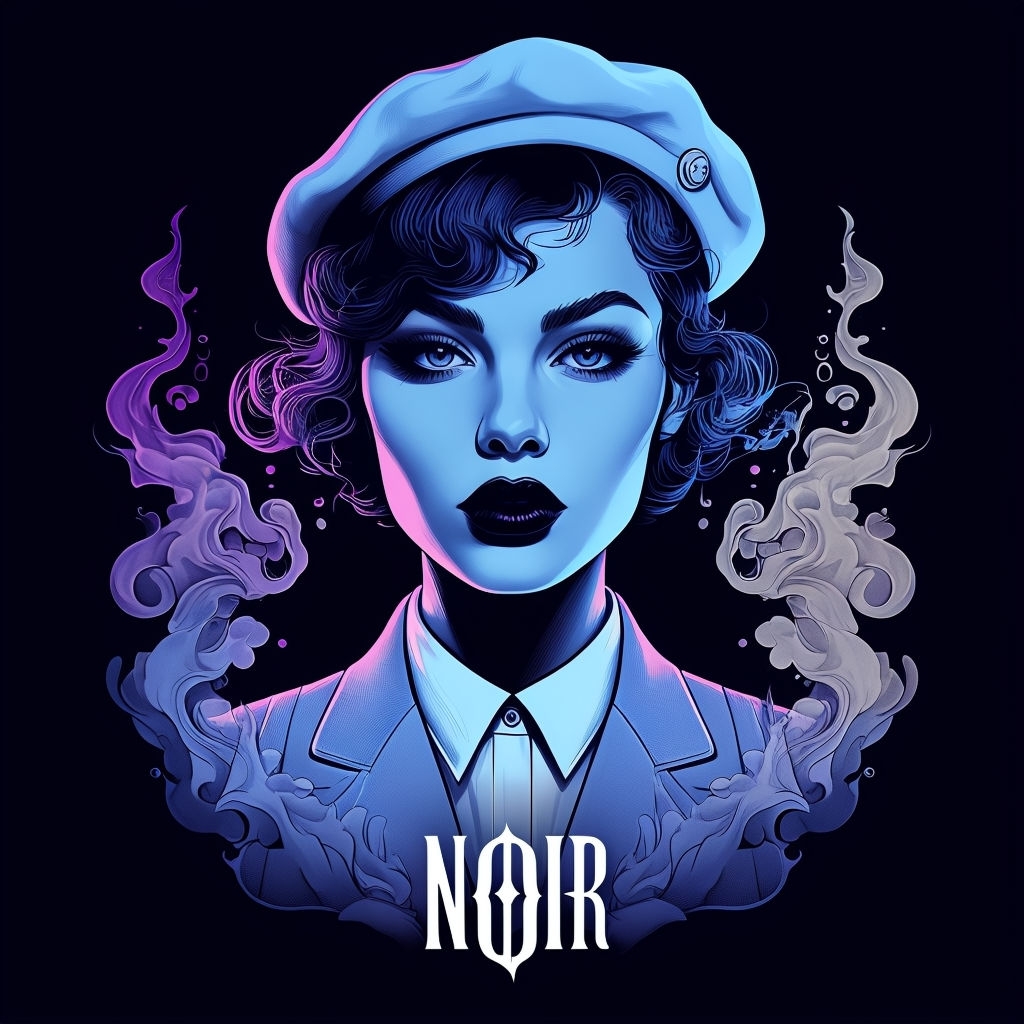 Mystical Noir Woman Portrait with Vapor Trails for Spotify Album Cover