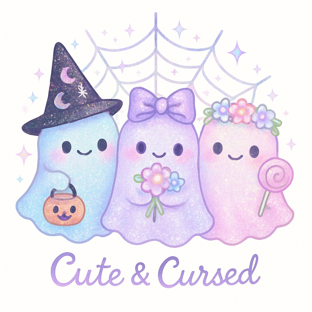 Whimsical Cute & Cursed Ghosts Halloween T-Shirt
