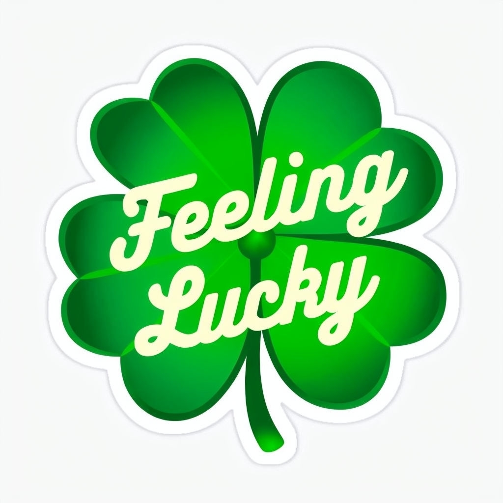 Feeling Lucky Colorful Four-Leaf Clover Sticker Design