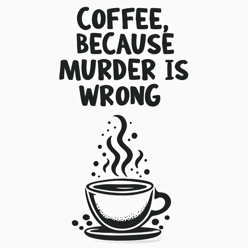 Coffee Because Murder Is Wrong Minimalist Design Mug