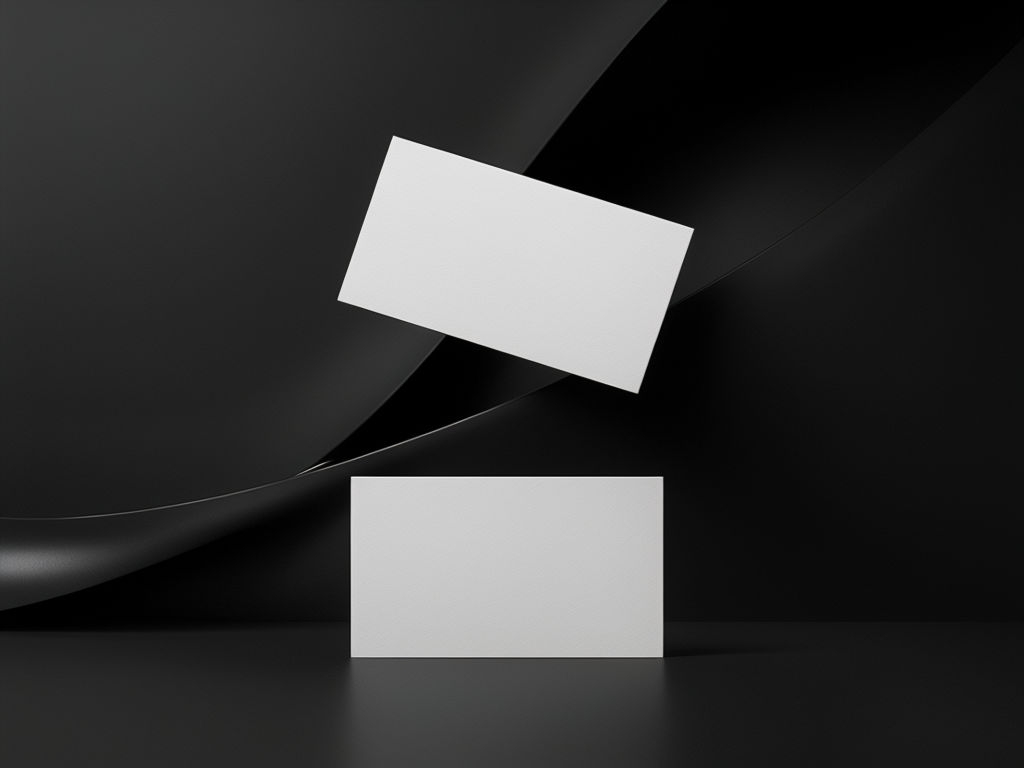 Minimalist White Business Card Presentation Mockup