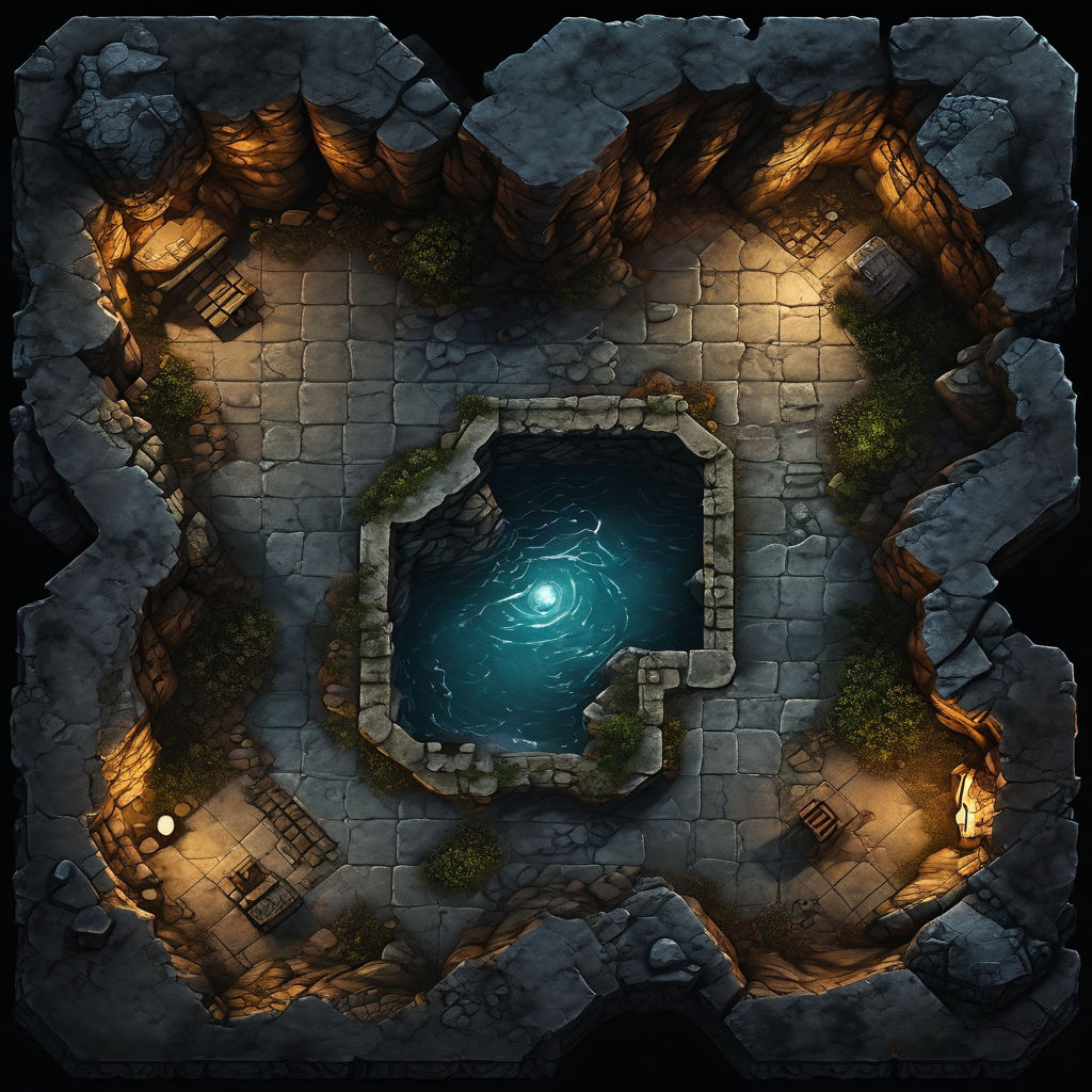 Top-down tabletop battlemap by Rafael Leal - Playground