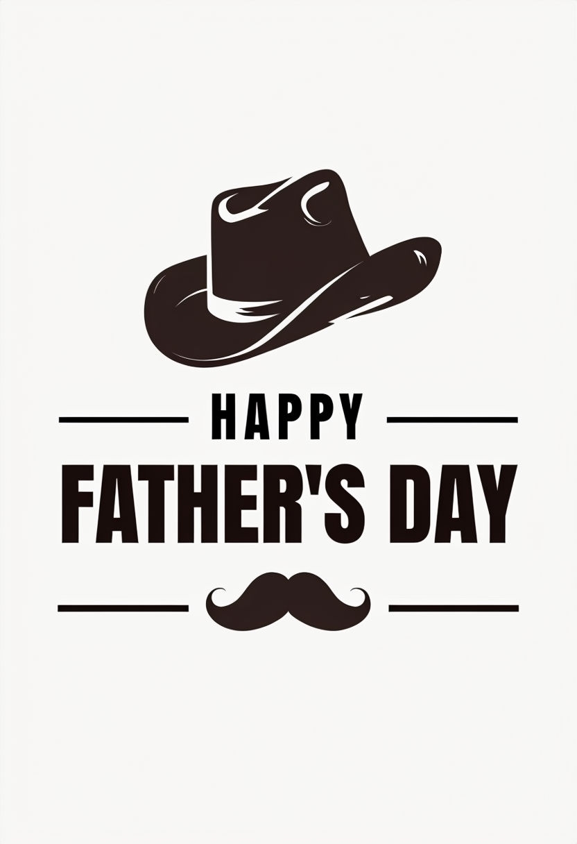 Minimalist Father's Day Graphic Design with Cowboy Hat Poster