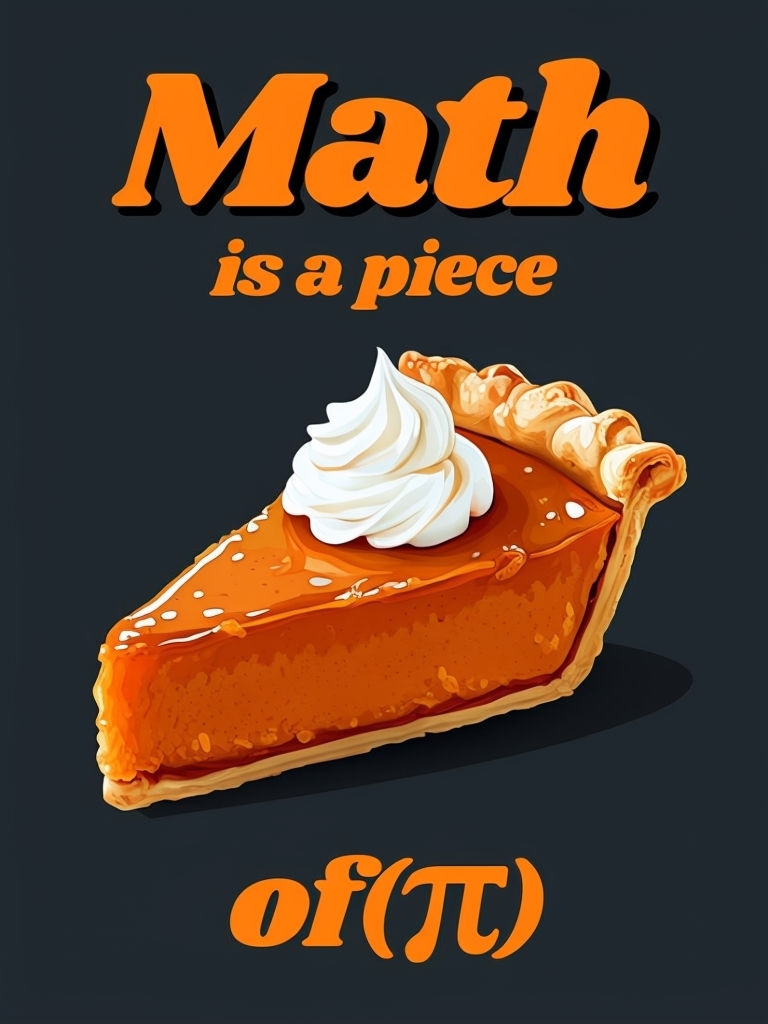 Cheerful Pumpkin Pie Math Illustration T-Shirt