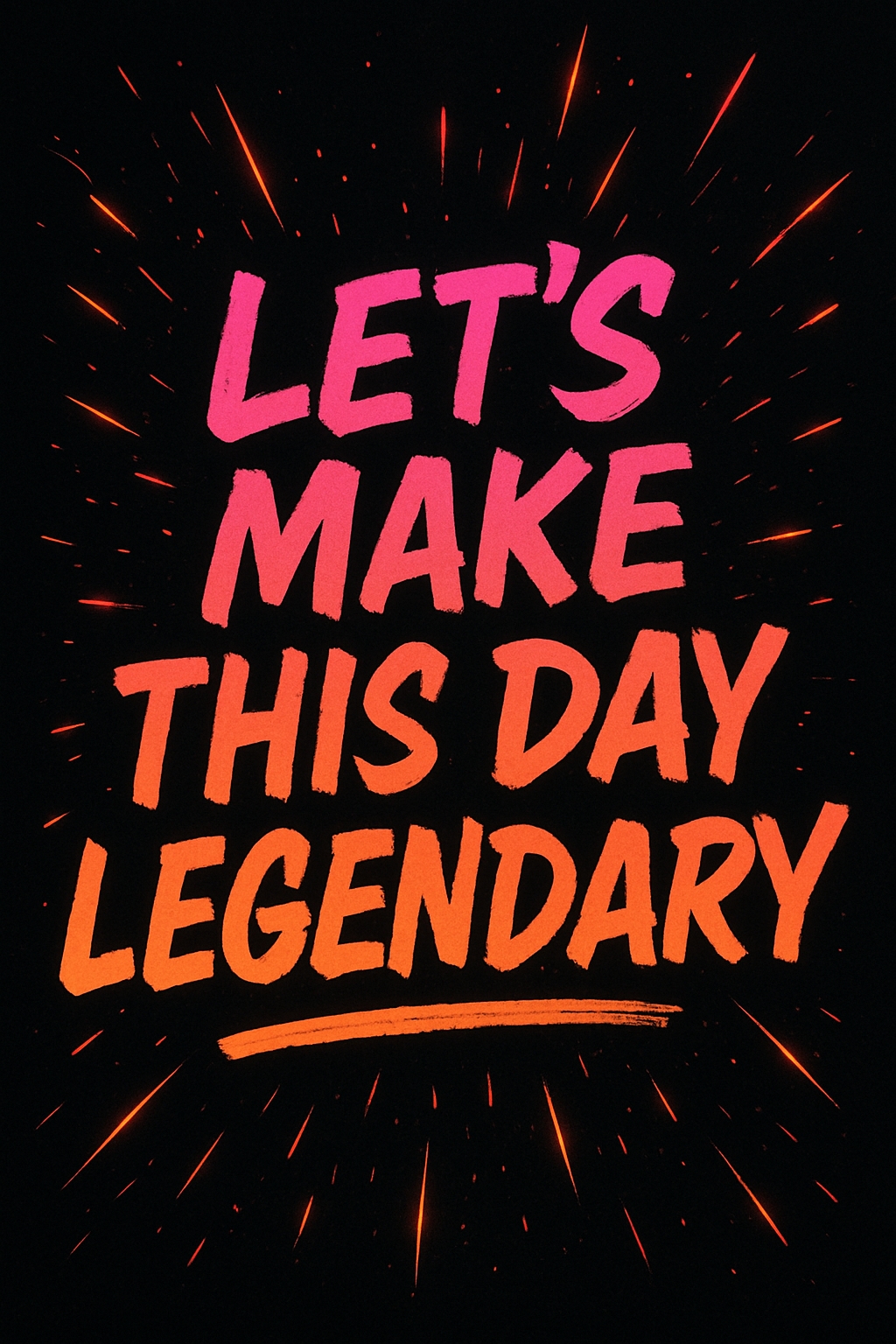 Vibrant Motivational Typography 'Let's Make This Day Legendary' Card Design Cards & Invites