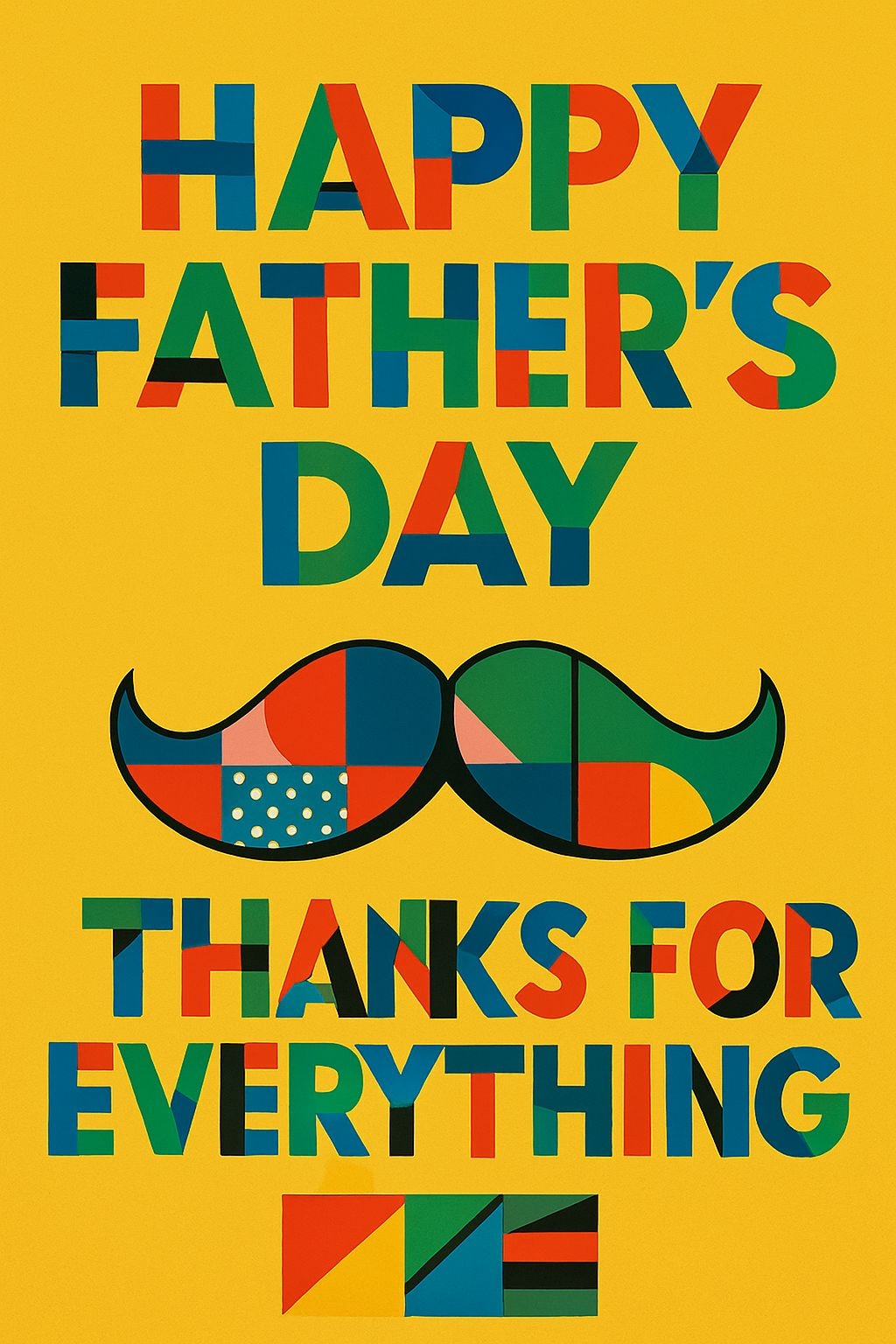 Vibrant Father's Day Greeting Card with Colorful Design Cards & Invites