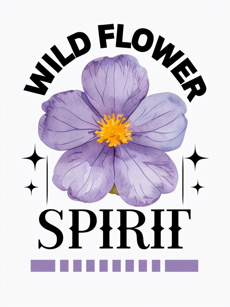 Elegant Watercolor Wildflower Design with Bold Text Poster