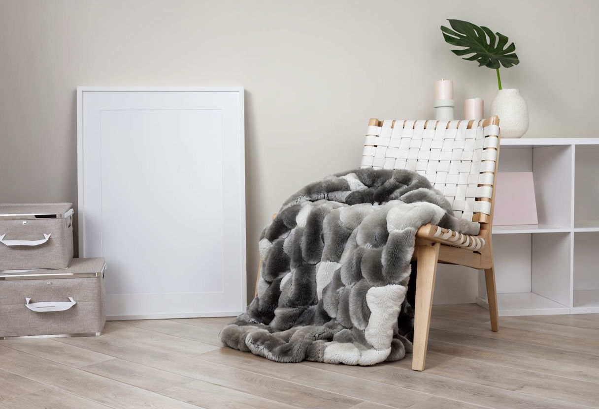 Modern Minimalist Interior Scene with Cozy Textures Mockup